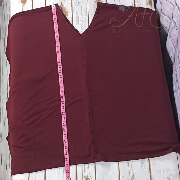 A2 Lollipop Star Burgundy Oversized Loose Fit Top - Picture 7 of 8